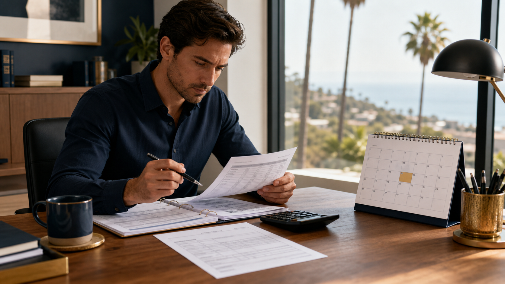 Organized official records and planning materials for tax review