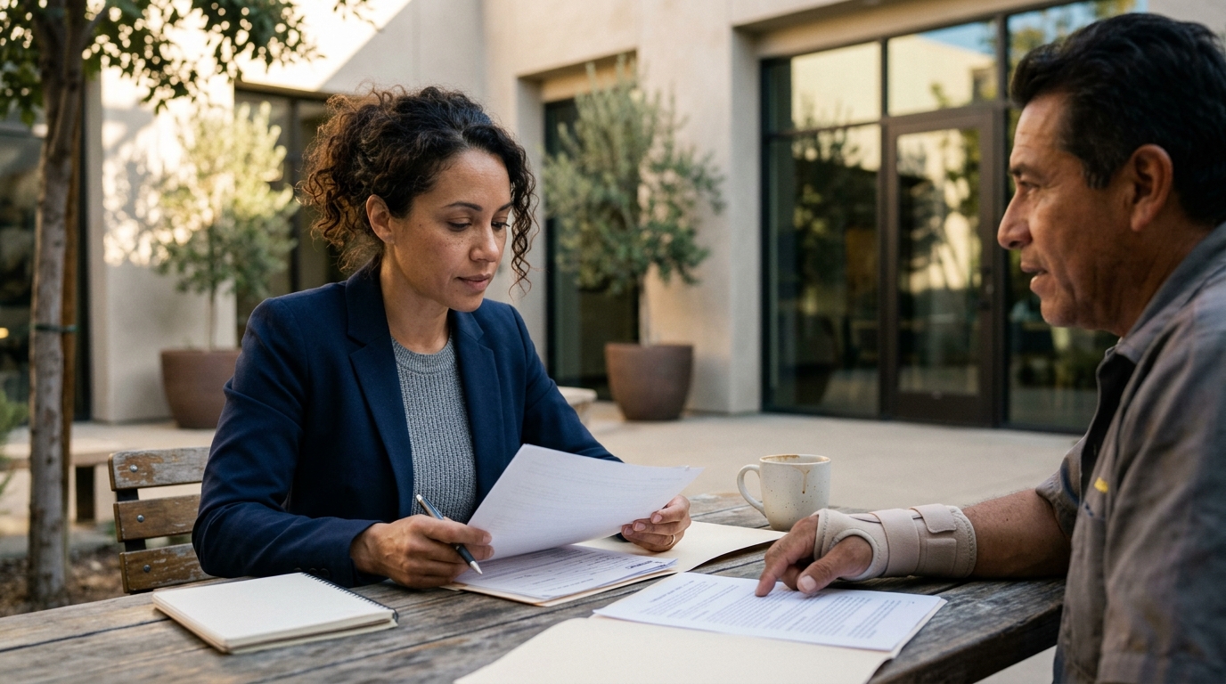 California workers compensation attorney reviewing a claim file