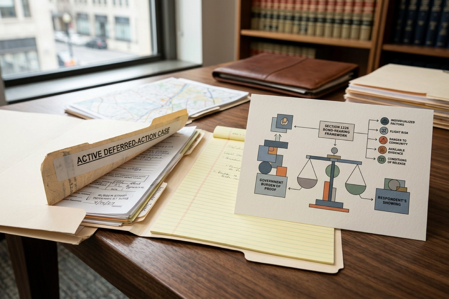 Deferred-action notice beside a Section 1226 bond-hearing record