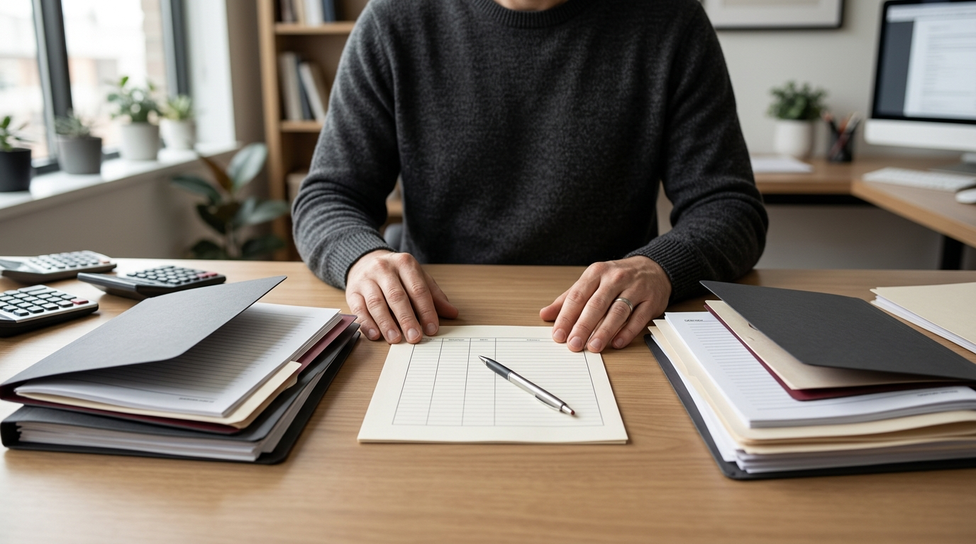 Two separate tax-document tracks are organized around one central reconciliation worksheet.