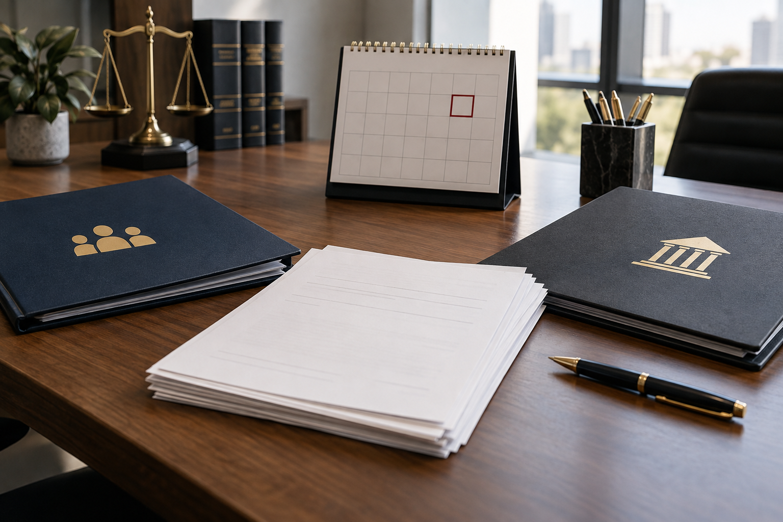 An arbitration invoice beside a calendar marked thirty days