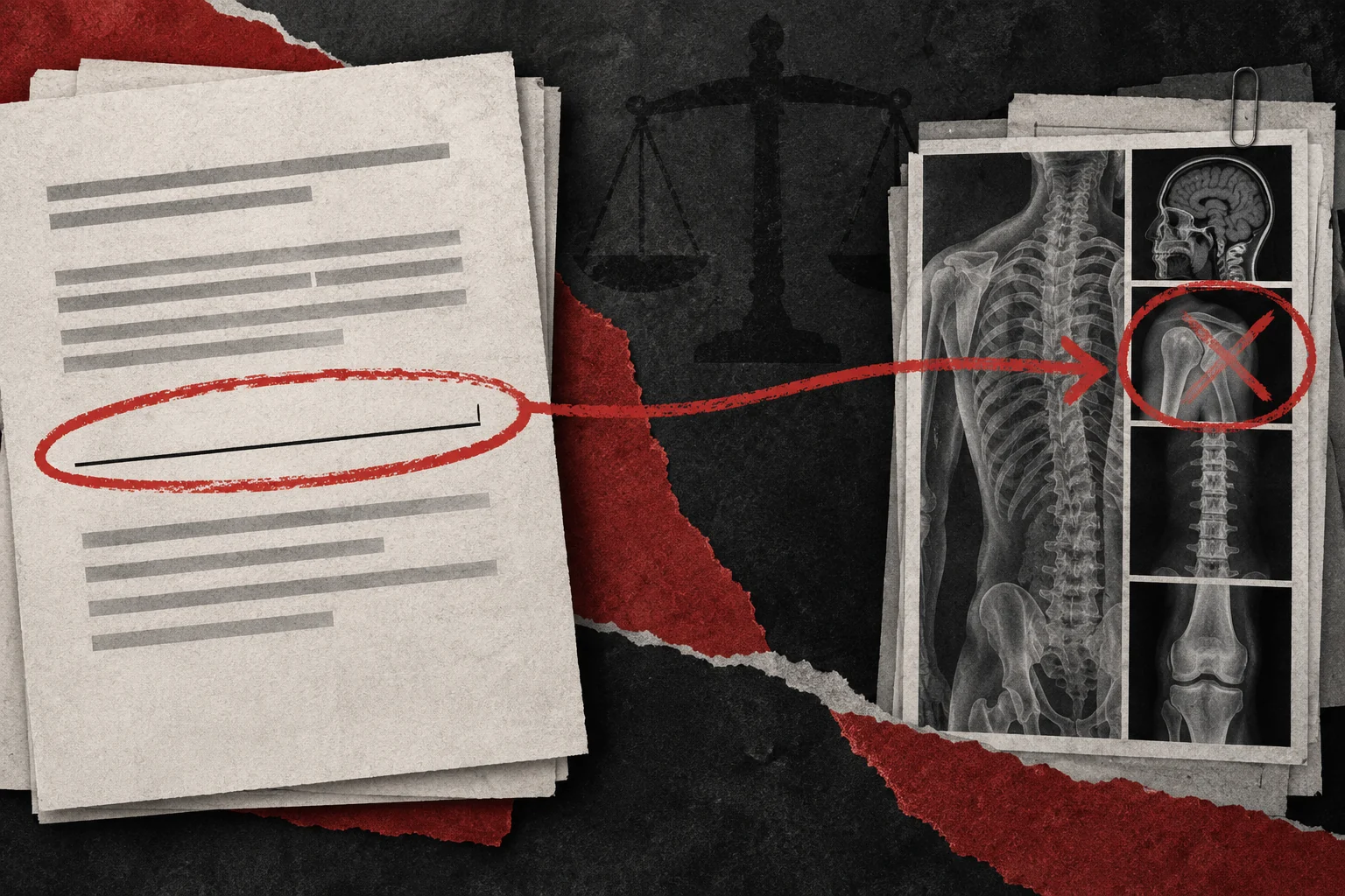 Blank settlement term connected to an omitted injury image