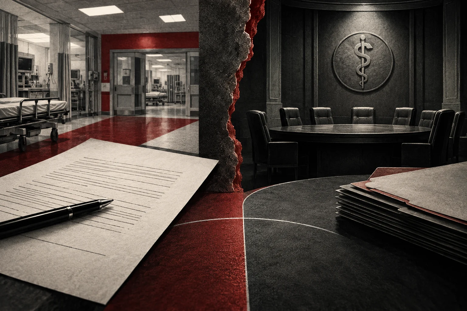 Hospital contract divided from a peer-review chamber
